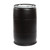 55 Gallon Black Plastic Open Head Straight Side Drum w/ 2" and 3/4" NPS Fittings, Lever Lock Ring, UN Rated w/ Foot Ring