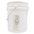 5 Gallon White HDPE Plastic Open Head Pail, w/ Gold CWL, Anti Static, Inverted