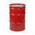 55 Gallon Red Steel Open Head Drum, Unlined, Red Cover, 2" and 3/4" Fittings, Poly Irradiated Gasket, Bolt Ring