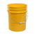5 Gallon Yellow HDPE Plastic Open Head Pail w/ Metal Handle