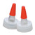 24mm 24-400 Natural PP Plastic Spout Yorker Cap w/ Long Red Tip, No Hole