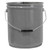 5 Gallon Gray Steel Straight Sided Open Head Pail, Single Bead, Rust Inhibited Lining, w/ Lug Cover, Flow in Gasket