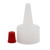20mm 20-410 Natural LDPE Plastic Yorker Cap w/ .030" Orifice w/ Red Tip