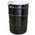 55 Gallon Black Open Head Reconditioned Steel Drum, w/ White Cover, Unlined, 2" & 3/4"  Fitting, Bolt Ring, Side Bungs, UN Rated