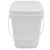 2 Gallon White HDPE Plastic EZ Stor Rectangle Pail w/ Plastic Bail and Handle