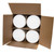 128 oz White HDPE Plastic Industrial Round Bottle, 38mm 38-400, 4x1 in White Box w/ Divider, Necks Down