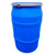 55 Gallon Blue HDPE Plastic Open Head Drum, w/ Blue Cover, No Fittings, Lever Lock Ring, w/ Neck In, UN Rated