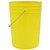 5 Gallon Yellow HDPE Plastic Open Head Pail, w/ Metal Bail