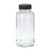 4 oz Flint Glass Wide Mouth Square Bottle, 33mm 33-400
