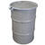 30 Gallon Gray Unlined Steel Open Head Drum w/ Gray Cover, 2" Fitting, Bolt Ring, UN Rated