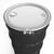 55 Gallon Black Steel Open Head Drum, Buff Epoxy Phenolic Lined w/ White Cover 2" and 3/4" Fittings, UN Rated