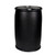 55 Gallon Black HDPE Plastic Tight Head Drum, Top and Bottom Chimes, (2) 2" & 3/4" Fittings, UN Rated