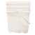5.3 Gallon White HDPE Plastic EZ Stor Ropak Open Head Pail, Black CWL, Plastic Handle