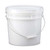 3.5 Gallon White HDPE Plastic Open Head Pail, 75 mil, UN-Rated