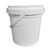1 Gallon White HDPE Open Head Pail w/ Plastic Handle