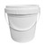 1 Gallon White HDPE Open Head Pail w/ Plastic Handle