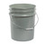 5 Gallon Silver HDPE Plastic Open Head Pail, CWL, Metal Handle