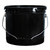 3.5 Gallon Black Steel Open Head Pail, Single Bead, Rust Inhibited Lining, w/ Lug Cover, Flow in Gasket, 28 Gauge