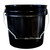1 Gallon Black HDPE Plastic Open Head Pail w/ Metal Handle w/ Black Plastic Grip, 80 MIL thick