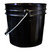 1 Gallon Black HDPE Plastic Open Head Pail w/ Metal Handle w/ Black Plastic Grip, 80 MIL thick