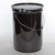 6 Gallon Black Steel Delpak Pail w/ Ring Seal Cover & Bolt Ring, UN Rated