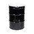 55 Gallon Black Open Head Steel Drum, w/ White Cover, Olive Phenolic Lined w/ 2" & 3/4" Tri-Sure® Fittings, Bolt Ring, UN Rated