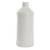 16 oz White HDPE Plastic Modern Round Bottle, View Stripe, 28mm 28-410, 30 Gram