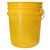 5 Gallon Yellow HDPE Plastic Open Head Pail, w/ CWL