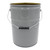 6 Gallon Gray Steel Open Head Pail, Clear Phenolic Lining, 26 Gauge, UN Rated