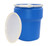 10 Gallon Blue HDPE Plastic Nestable Drum, w/ Natural Cover, Plastic Lever Lock, UN Rated