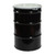 55 Gallon Black Steel Open Head Drum, Unlined, White Cover, Low Density Gasket,  2" and 3/4" Fitting, Poly Irradiated Gasket, Bolt Ring, UN Rated
