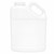 128 oz White HDPE Plastic Squat Slant Handle F-Style Bottle, 38mm 38-400, 145 Gram