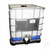 275 Gallon New Tote Natural Bottle, with 6" Cap and 3" Butterfly Valve, Composite Pallet, New Cage Composite, UN Rated