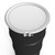 16 Gallon Black Steel Open Head Drum, White Cover, Unlined, No Fittings, Bolt Ring, UN Rated