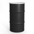 16 Gallon Black Open Head Steel Drum, Rust Inhibited, White Cover, No Fitting, Bolt Ring, UN Rated