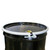 55 Gallon Black Steel Open Head Drum, Buff Epoxy Lining, w/ Black Cover, 2" & 3/4" Tri-Sure® Fitting, Bolt Ring, 3 Hoops, UN Rated