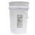 6 Gallon White HDPE Plastic Open Head Pail, Gold CWL, Metal Handle
