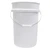 6 Gallon White HDPE Plastic Open Head Pail, Gold CWL, Metal Handle