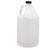 128 oz Natural HDPE Plastic Industrial Round Bottle, 38mm 38-400 w/ Black Phenolic Cap