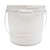 3.5 Gallon White HDPE Plastic Screw Top Pail w/ Plastic Handle, UN Rated