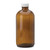 16 oz Amber Glass Boston Round Bottle, 28mm 28-400