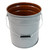 5 Gallon Gray Steel Open Head Pail, Red Phenolic Lining, 3" Double Bead, UN Rated