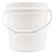 2 Gallon White HDPE Plastic Open Head Pail, Metal Handle