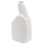 32 oz White/White HDPE Plastic Oval Pistol Grip Bottle, 28mm 28-400, 55 Gram