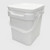 4 Gallon White PP Plastic Super Kube 2 Open Head Pail, Plastic Handle