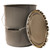5 Gallon Gray Rust Inhibitor Steel Open Head Pail, Straight Side with 24 Gauge Liner Cover