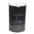 55 Gallon Black Steel Open Head Drum, White Cover, Unlined, w/ 2" & 3/4" Fit, 2" In Center, Bolt Ring, UN Rated