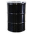 55 Gallon Black Steel Open Head Drum, Unlined, w/ Black Cover, Lever Lock Ring, UN Rated