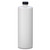 32 oz White HDPE Plastic Cylinder Bottle, 28mm 28-410