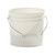 1 Gallon White HDPE Open Head Pail w/ Metal Handle